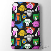Quirky Black Animal Face Digital Printed Fabric Material Online